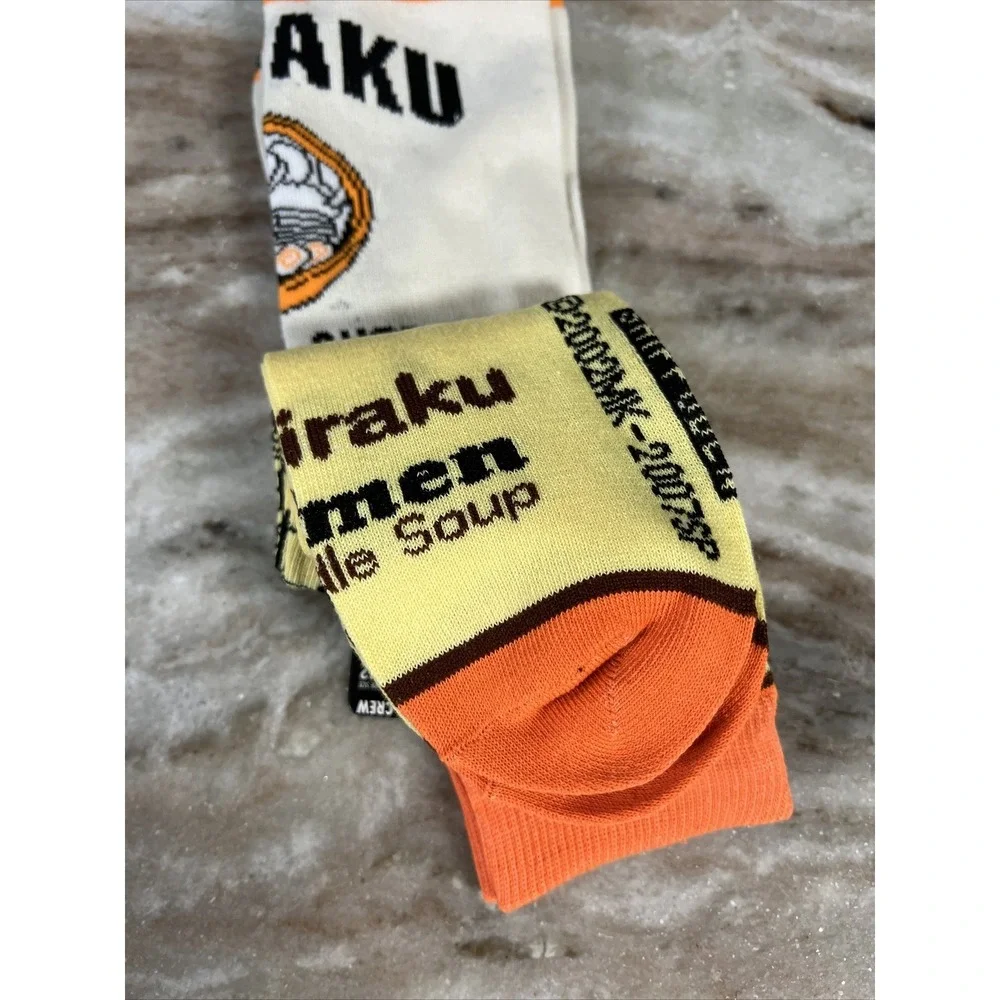Naruto Shippuden Collection Ramen Noodle‎ Soup Crew Socks (2 Pair) Sz 8-12